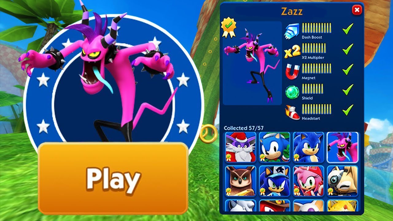 Sonic Dash - Zazz New Character Unlocked MOD - All Bosses Zazz Eggman ...