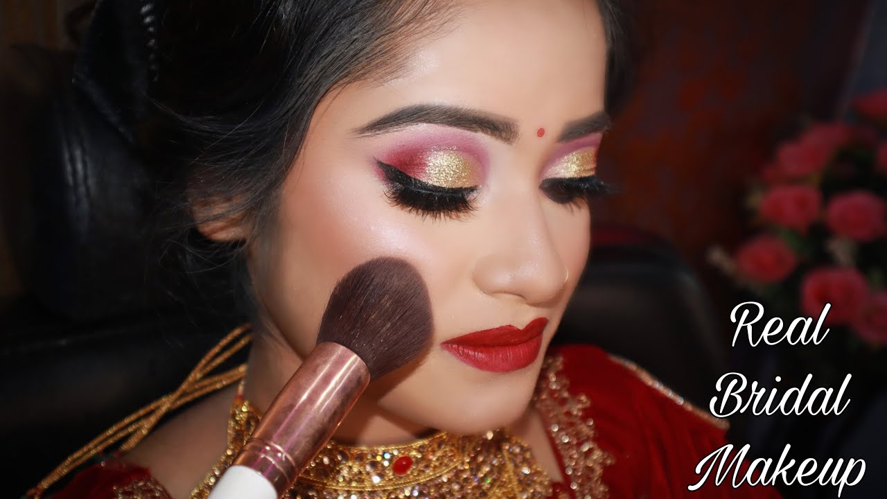 Beautiful real bridal makeover step by step | Shruti makeover