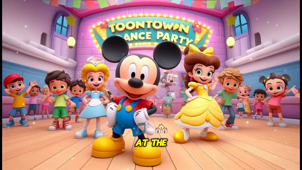 Toon town Dance Party with Mickey | Cartoon Nursery Kids Music | Rhymes Songs with Lyrics
