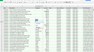 Tiller #3 - Category setup and Transactions tab