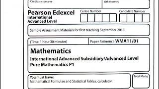 Ial Mathematics - P1 2018 Sample Assessment Material Solved In Detail Pearson Edexcel
