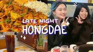 Late nights in Seoul, Hongdae! Cafes, street food, convenient stores, bars, clubs and stories!