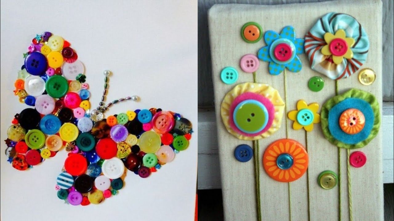 Diy trending and fabulous button art and craft ideas - YouTube