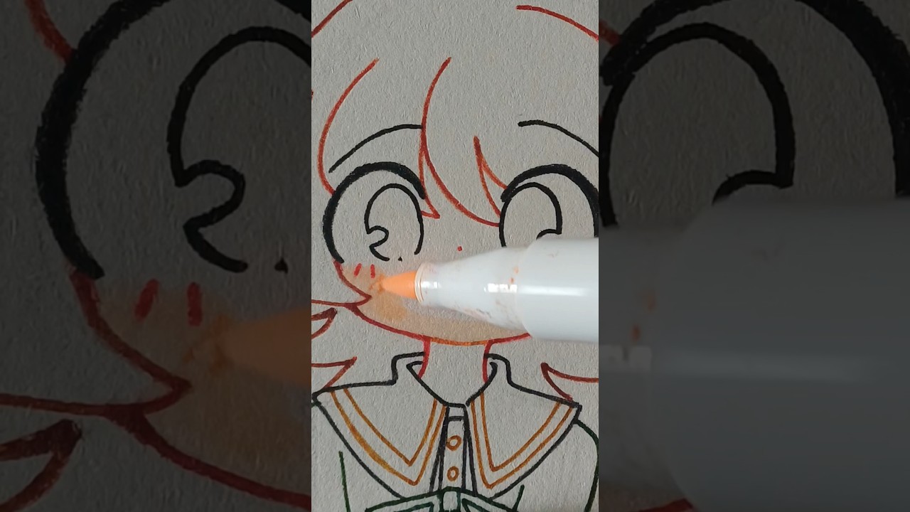 ⌨️ Drawing Chihiro Fujisaki! 🧡 #art #danganronpa #drawing
