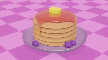 Pancakes 3d illustration in Blender Modeling Timelapse | How to make Pancakes in blender 3d