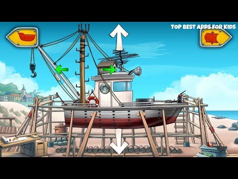 Kids build boats & ships 🛳️ Mulle Meck's boats construction set game app