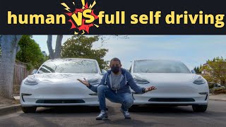 Tesla FSDbeta vs Human, which is faster?