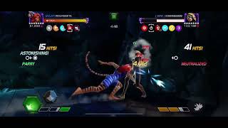 MCoC Tigra vs Yelena on node 42 (Power Snack, One Too Many Hits, Steady Buildup - unblockable)