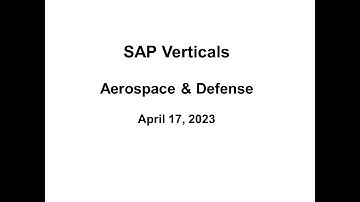 Analyst Cam: SAP Industries - Aersospace & Defense