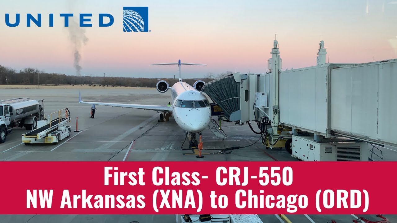 [4K] | United Express | CRJ-550 | First Class | NW Arkansas (XNA) to Chicago (ORD)