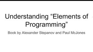 0. Introduction - Understanding Elements of Programming