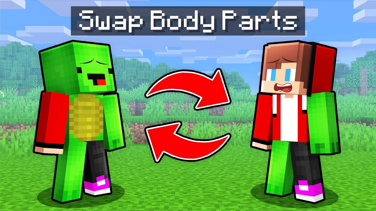 Mikey and JJ Swapped Body Parts in Minecraft (Maizen)