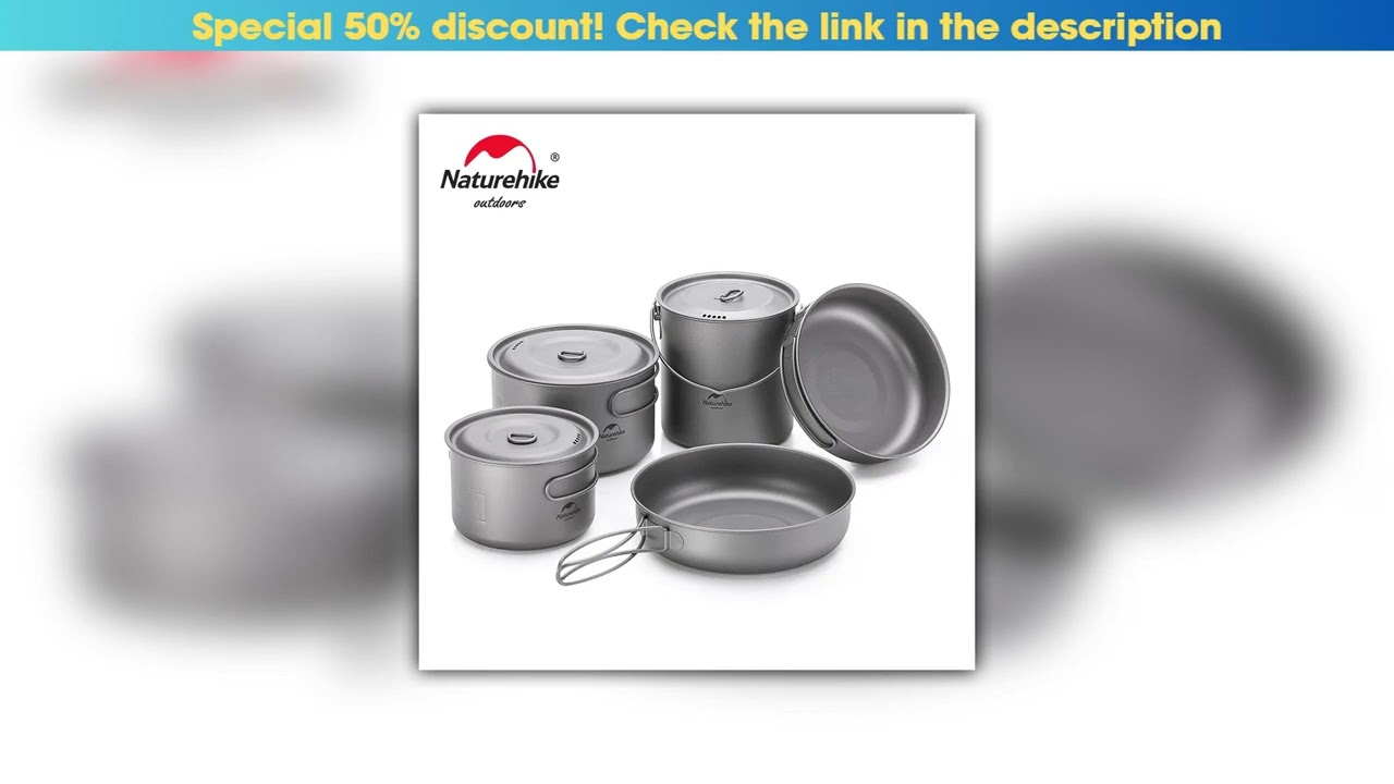 Best Naturehike Titanium Tableware Foldable Pot Frying Pan Titanium Cup Outdoor Picnic Utensils Tab