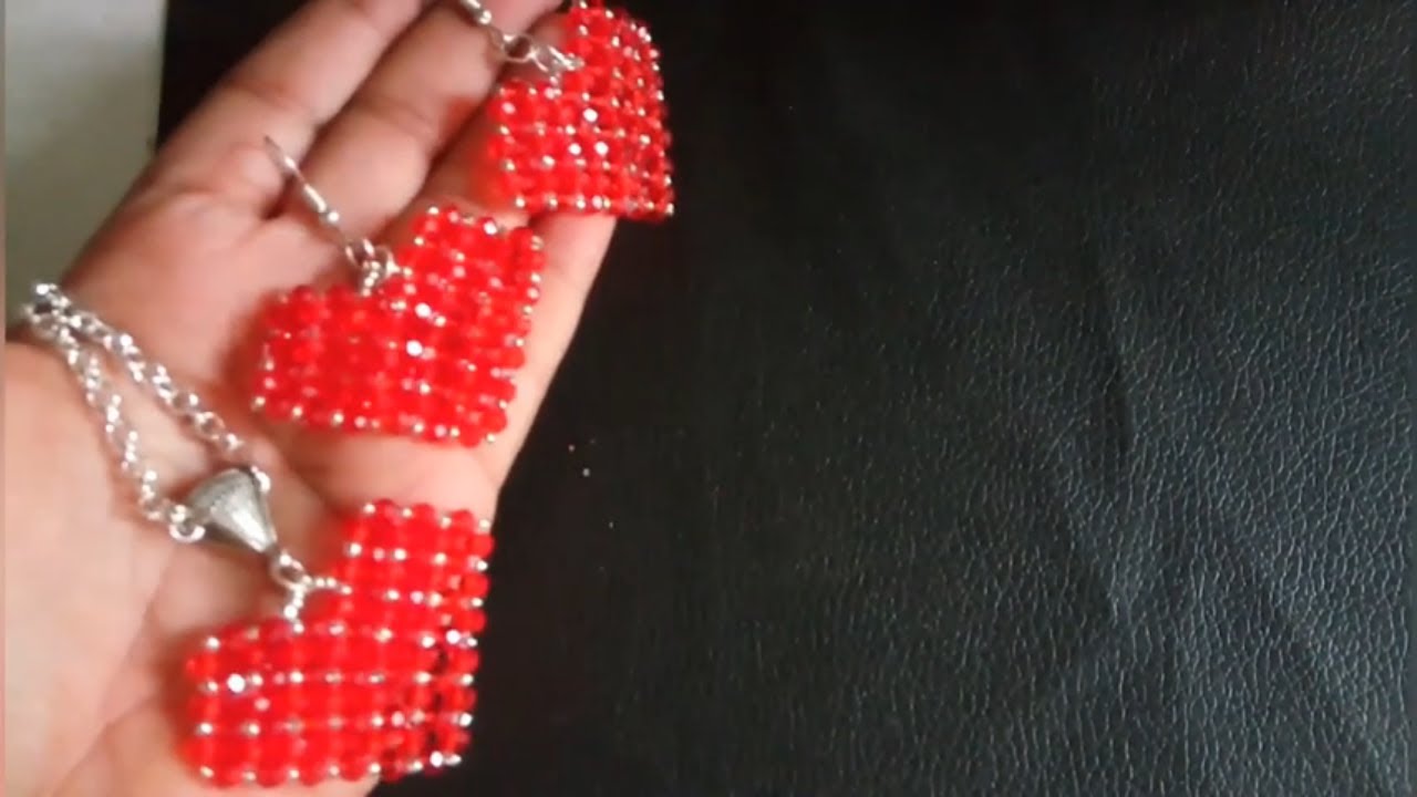 How to Make a Beaded Heart Pendant - A DIY Jewelry Tutorial - YouTube