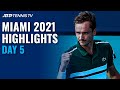 Medvedev Drama; Sinner Battles Khachanov | Miami 2021 Highlights Day 5