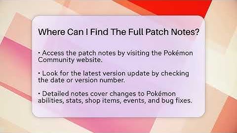 Where Can I Find The Full Patch Notes? - The Trainers Guide