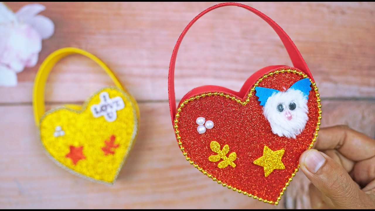 Valentine's Day Crafts Idea - DIY Homemade Valentines Gifts For Him - Glitter Foam Sheet Crafts