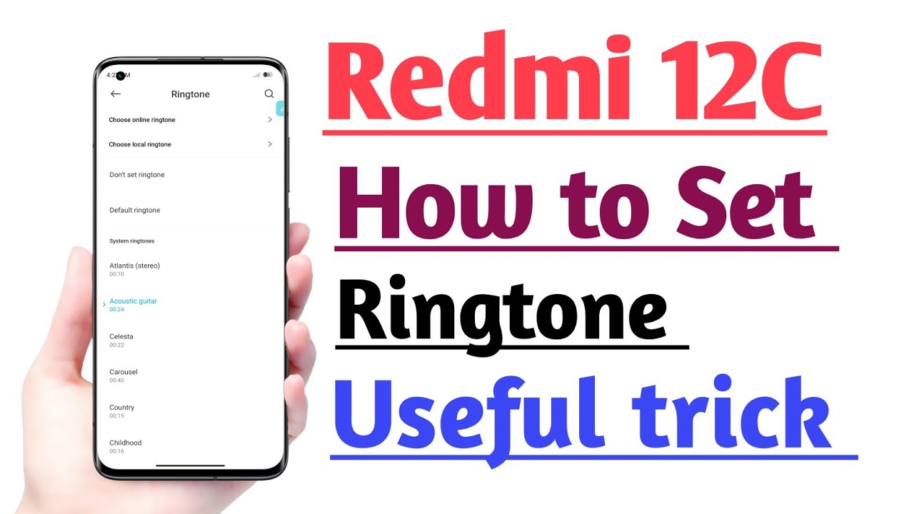 Redmi 12C Ringtone Set kaise kare | How to Set Ringtone - YouTube