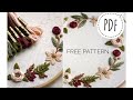Embroidery for beginners. Floral wreath + free pattern #003