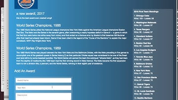 Championship Tracker Updated with API Feed Walkthrough: Part1