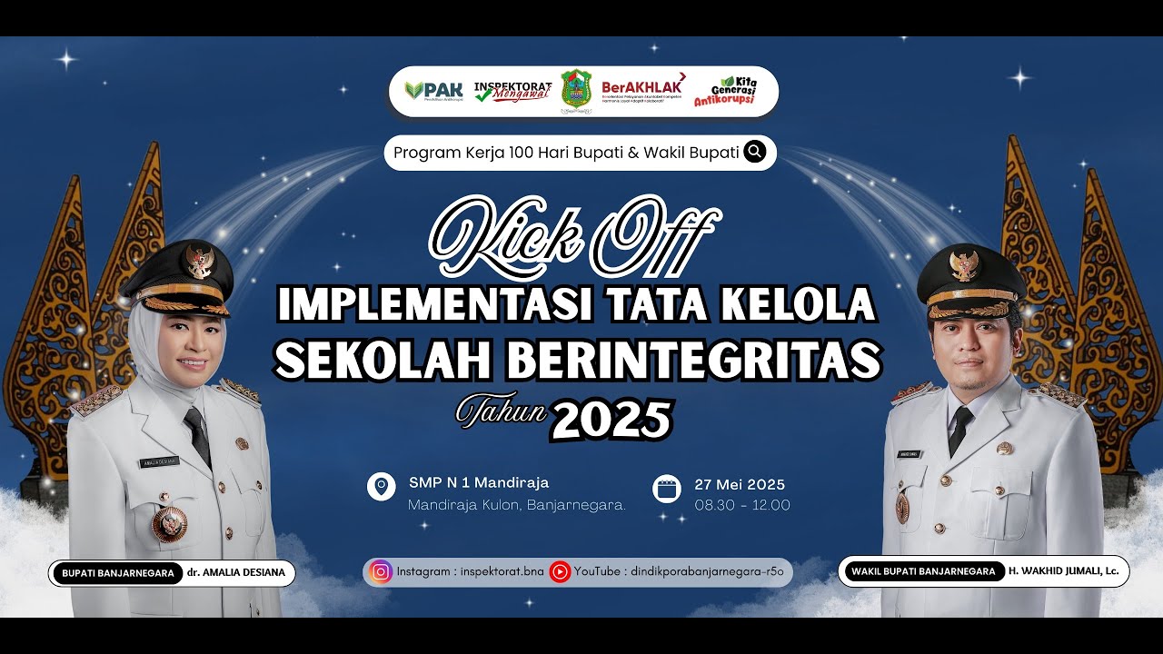 Kick Off Implementasi Tata Kelola Sekolah Berintegritas Tahun 2025, di SMP N 1 Mandiraja.