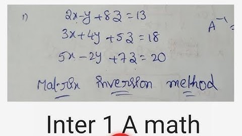 Matrix Inversion Method//Matrices//junior inter//simple way