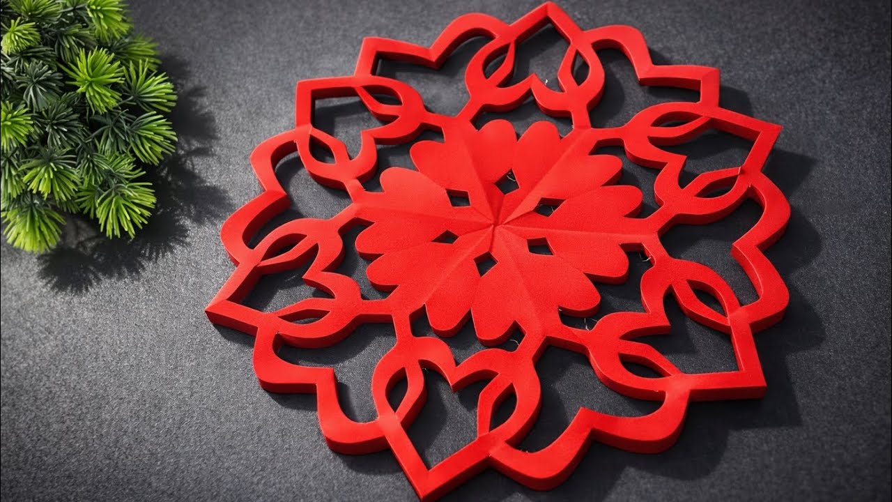Paper snowflake / how to make paper snowflakes #christmas #valentinesdaycraft