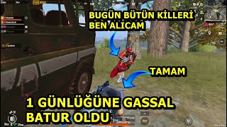 BİR GÜNLÜĞÜNE GASSAL BATUR OLDU TÜM HARİTAYI VURDU EFSANE MAÇ PUBG MOBİLE