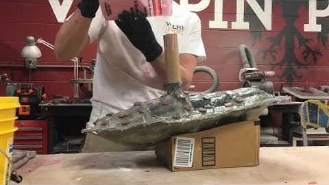 Pouring silicone in a matrix mold