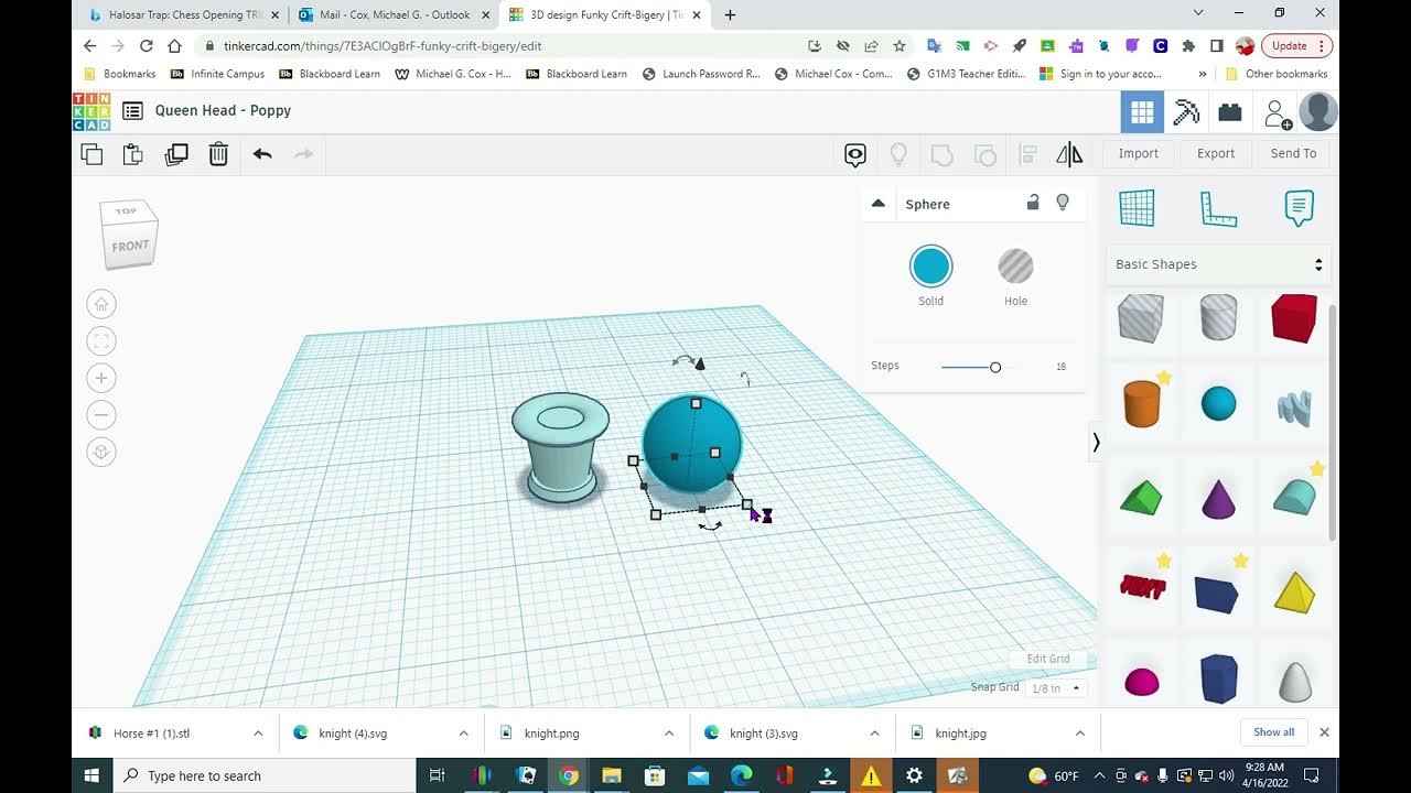 Queen Head in Tinkercad YouTube