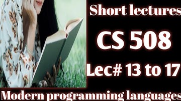 Cs508 lecture 13 to 17||cs 508 short lecture series||cs508 short notes||