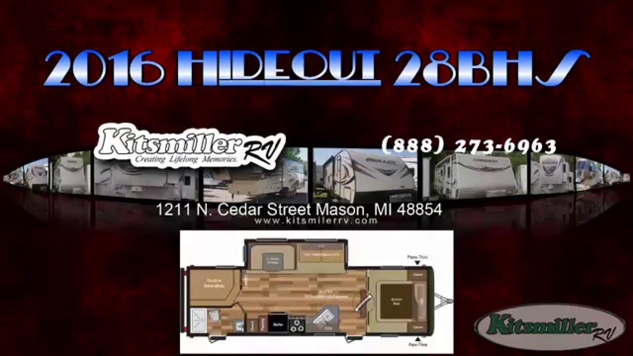 2016 Hideout 28BHS Bunk House Travel Trailer Kitsmiller RV YouTube
