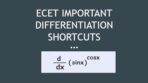 ECET Differentiation Important Shortcuts And Tricks || Must Watch