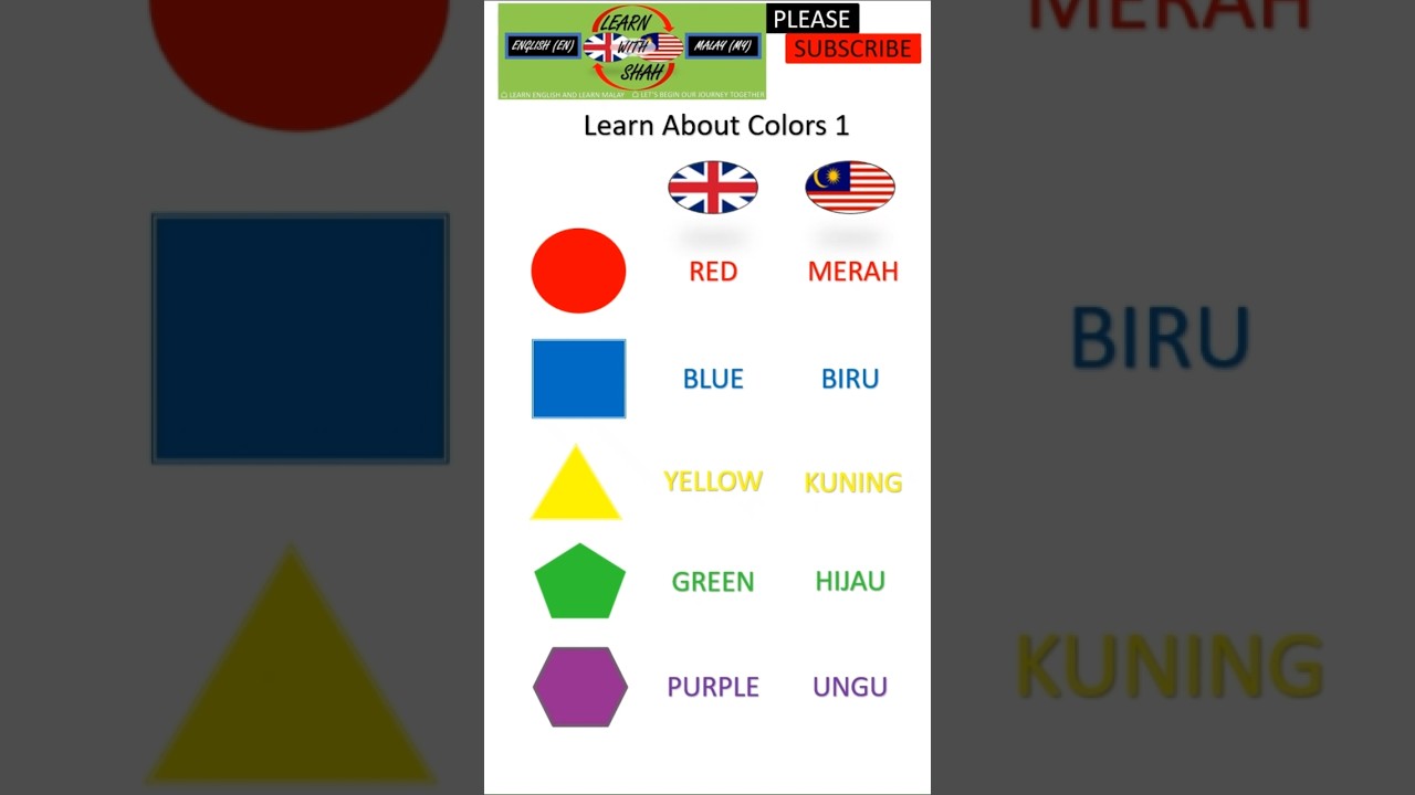 Learn About Colors 1 | Learn English | Learn Malay 