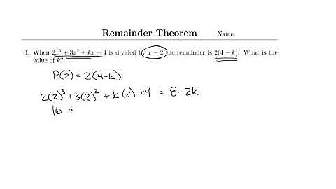 Using the Remainder Theorem
