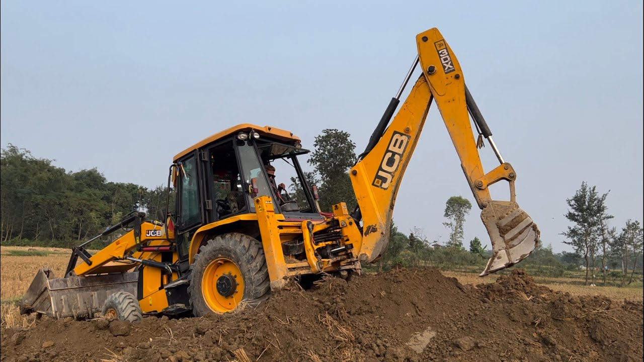 Digging With Backhoe | Digging A Pond @droneplanet2040 - YouTube