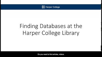 Finding Databases at the Harper College Library
