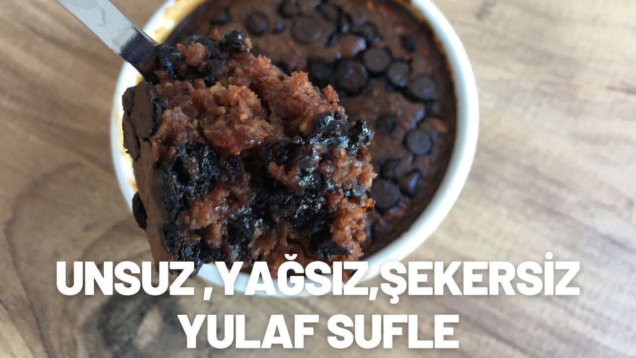 UNSUZ, YAĞSIZ, RAFİNE ŞEKERSİZ FİT ÇİKOLATALI YULAF SUFLE TARİFİ | Diyet Tatlı Tarifleri