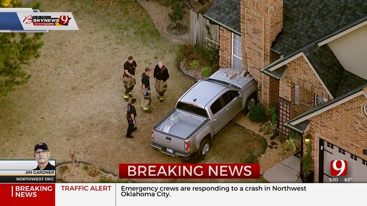 Truck Crashes Into House In NW Oklahoma City - YouTube