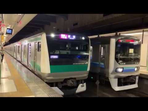 【遅延の影響】大宮駅21番線から逆発車する通勤快速新宿行き　ハエ101編成