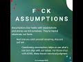 **F*ck Assumptions 🚫🧠** #shorts