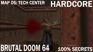 Brutal Doom 64 100% Secrets (MAP 05: Tech Center)