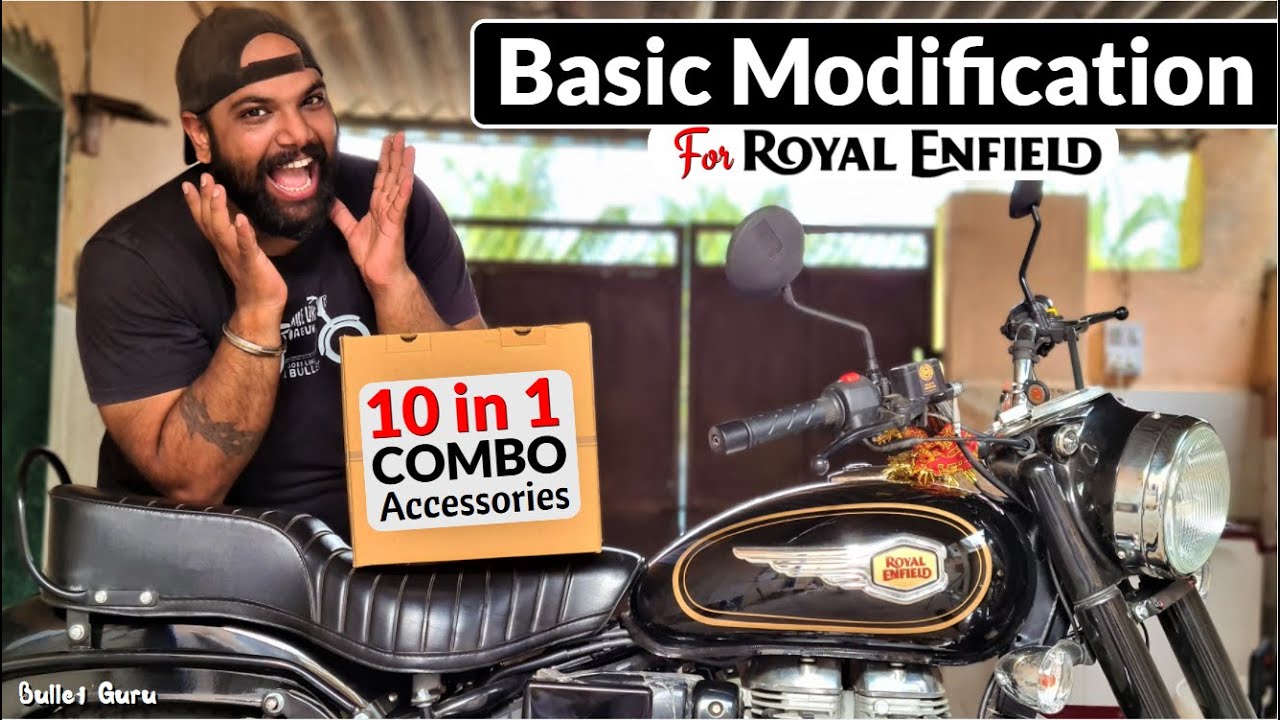 10 in 1 COMBO Accessories for Royal Enfield  Basic Modification Kit  (Unboxing) 