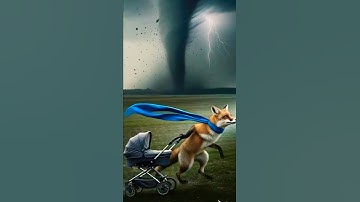 Fox Battles a Tornado to Save the Baby 🌪️💙 LumaFox Legends Ep 37 #ai #aishorts  #funny  #tornado