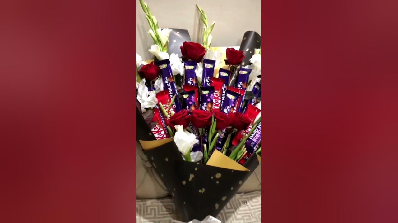 Chocolate bouquet for her ❤ #bouquet #flowers #valentine #diy #chocolate