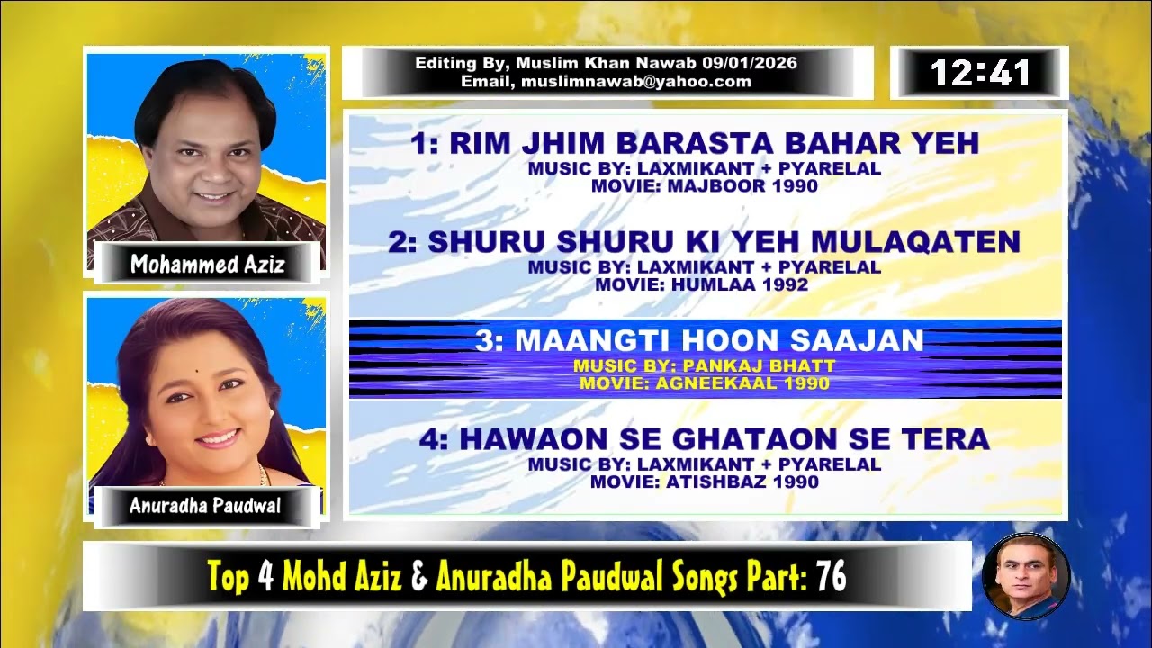 Mohd Aziz & Anuradha Paudwal Top 4 Duets Songs Part, 76