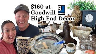 Thrift with Me at Goodwill  we spend $160 for high end home decor to resell at a profit