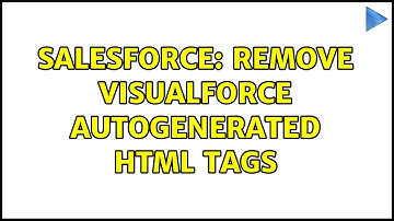 Salesforce: Remove Visualforce autogenerated html tags (2 Solutions!!)