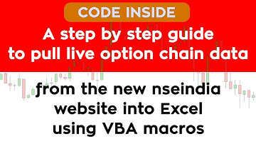 A step by step guide to pull live option chain data into Excel from the new nseindia website