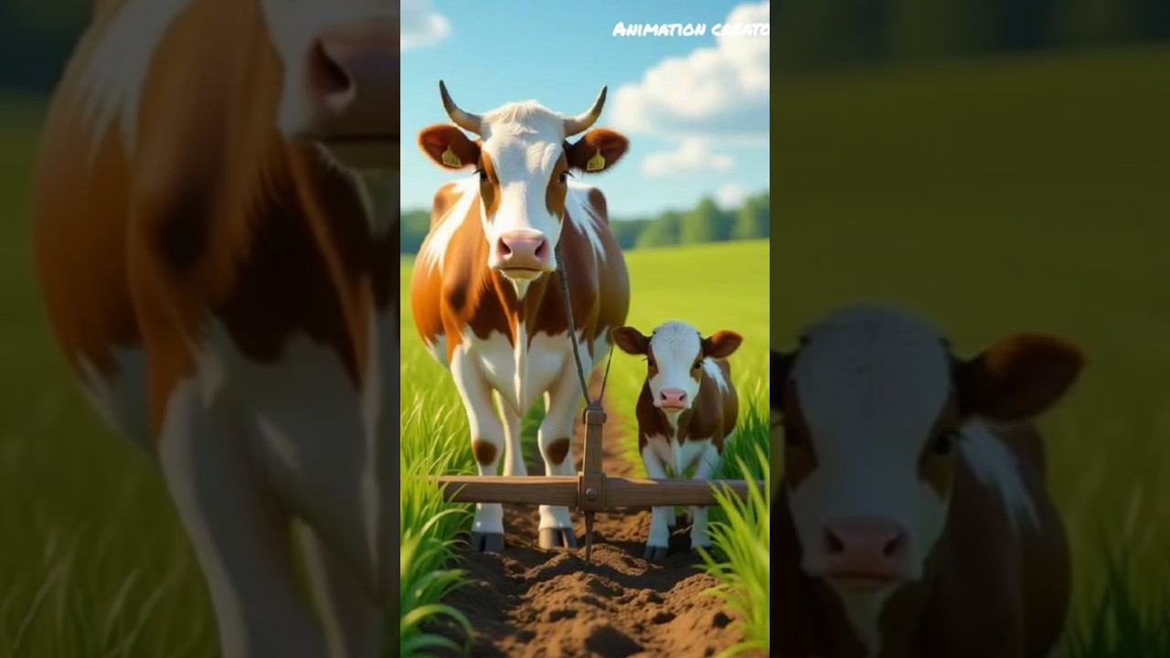 "The Brave Cow and the Monkey’s Punishment | Heart Touching Farm Story 🐄💔🐒" 